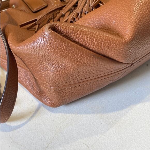 Michael Kors Brown Shoulder Bag with Tassel and Drawstring Accents - Picture 4 of 8